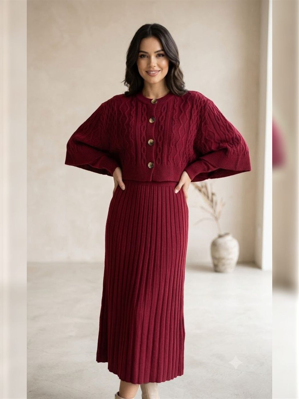 Pelerin Takım - Bordo